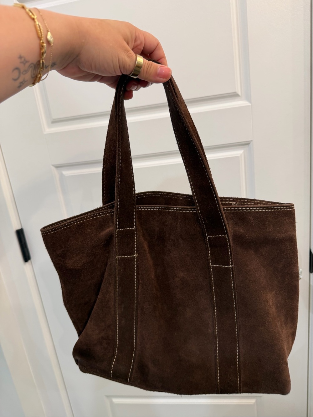 Vintage Banana Republic Brown Suede Tote Bag